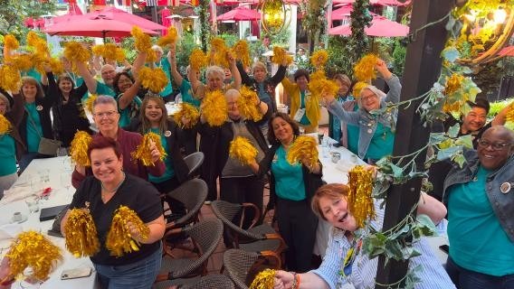 Governor Marie celebrating with 31 Governors representing 65 Countries of Zonta